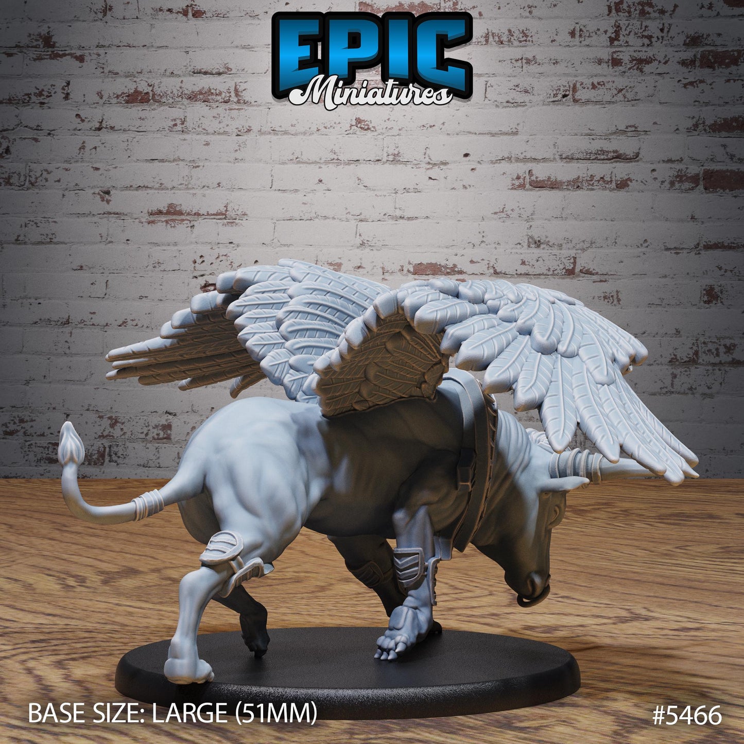 Winged Red Bull Beast (Large) | #123 - Death Desert by EPIC Miniatures | High Quality Premium Resin | Beast, Animal, Creature, Cow, Flying