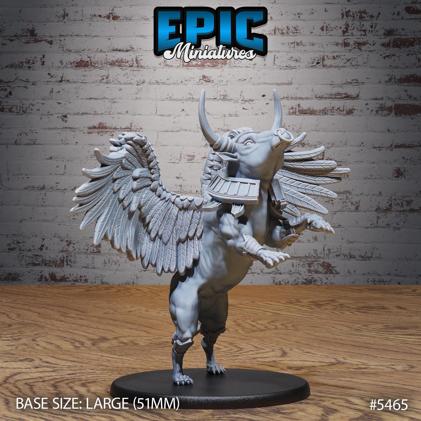 Winged Red Bull Beast (Large) | #123 - Death Desert by EPIC Miniatures | High Quality Premium Resin | Beast, Animal, Creature, Cow, Flying