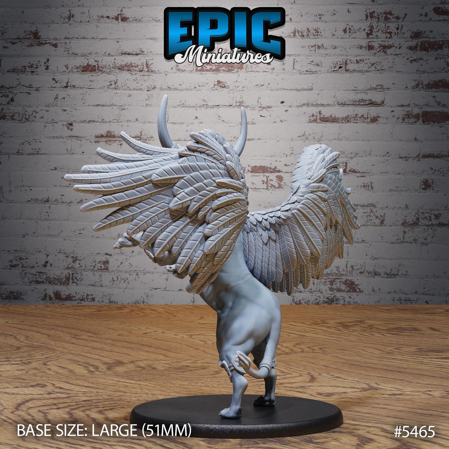 Winged Red Bull Beast (Large) | #123 - Death Desert by EPIC Miniatures | High Quality Premium Resin | Beast, Animal, Creature, Cow, Flying