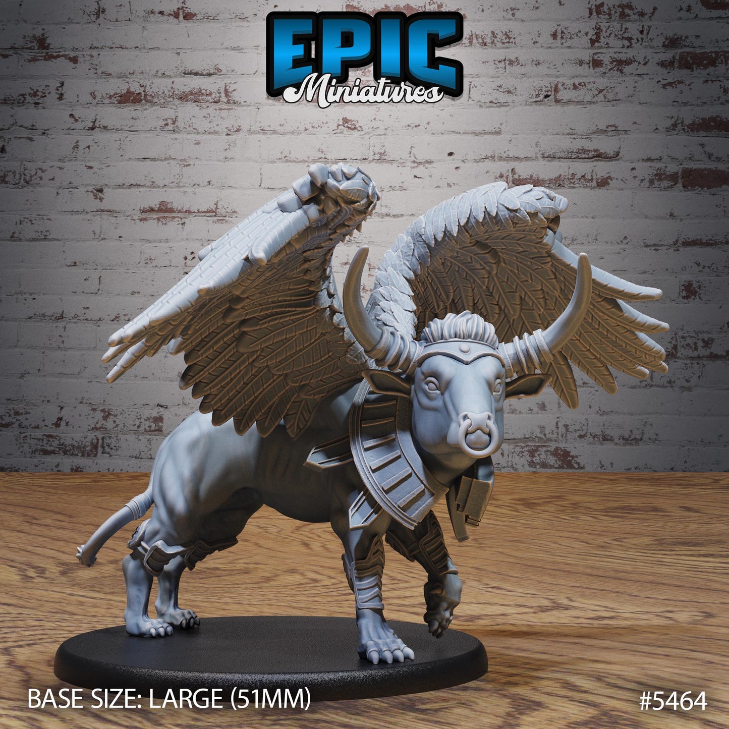 Winged Red Bull Beast (Large) | #123 - Death Desert by EPIC Miniatures | High Quality Premium Resin | Beast, Animal, Creature, Cow, Flying