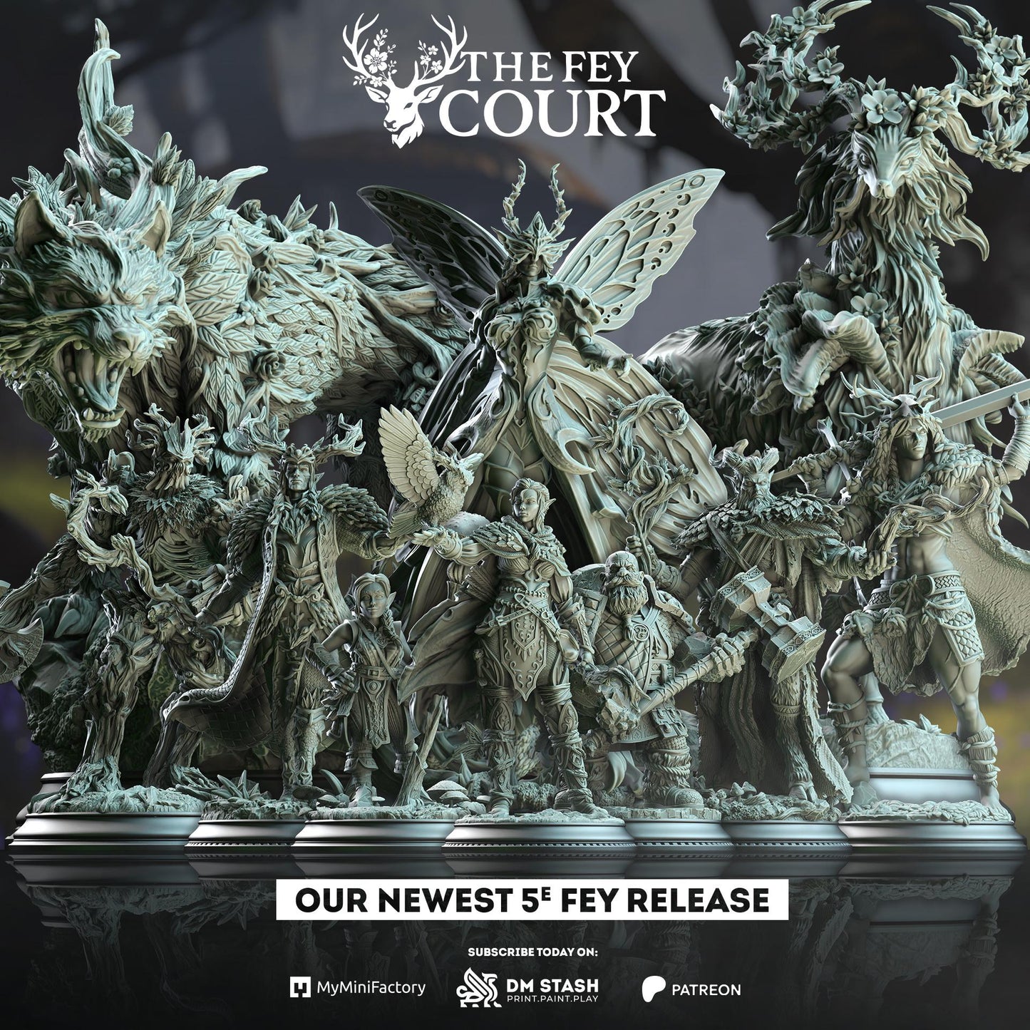 Fairy Queen Userios - Queen of the Fey Court (Large) | DM Stash | A Fey Court | Princess, Butterfly, Druid, Magic, Papallona, Wings, Female