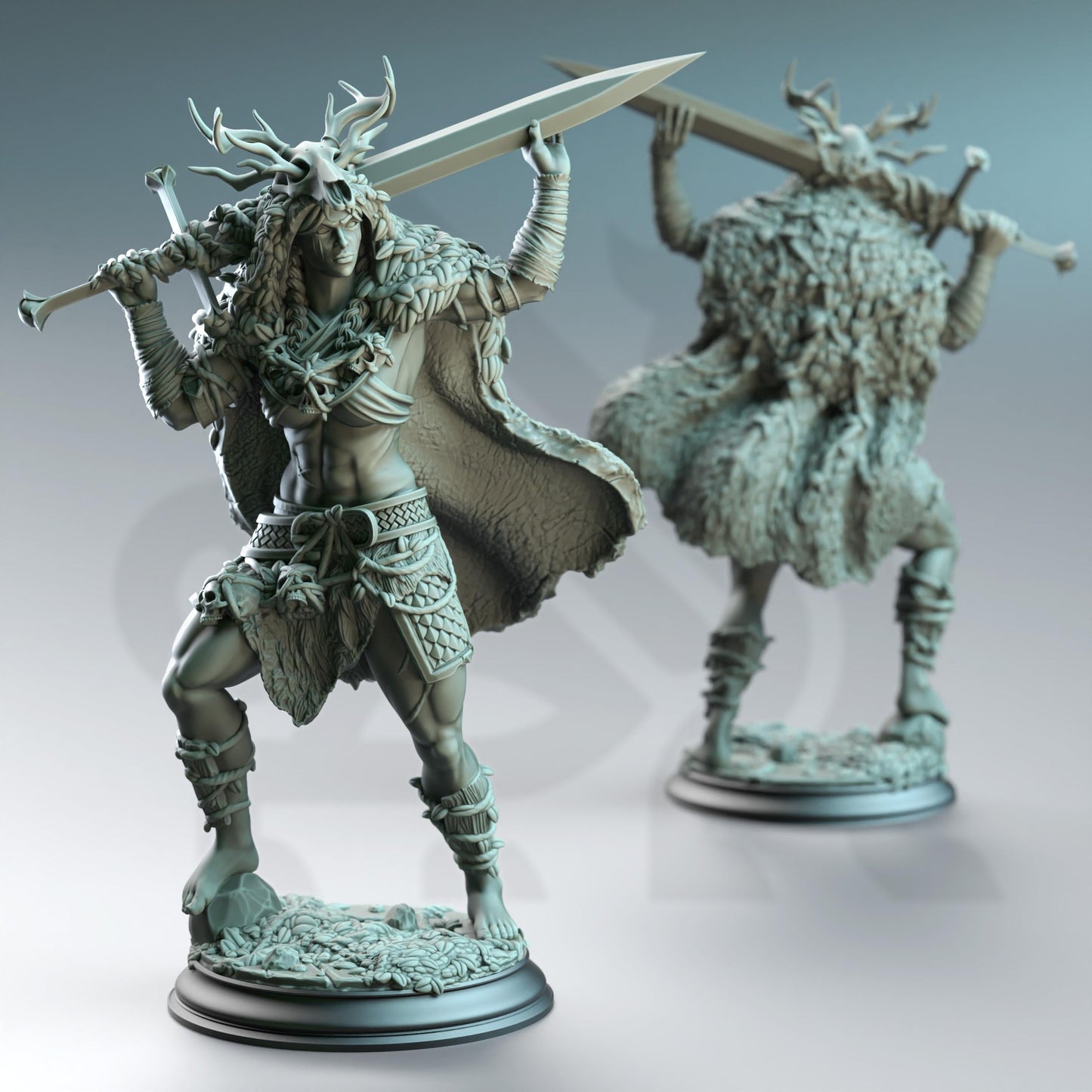 Aramra - Nature's Rage (Medium) | DM Stash | A Fey Court | Sword, Female, Druid, Furs, Woodland, Woods, Fighter, Elf, Half-Elf, Strong