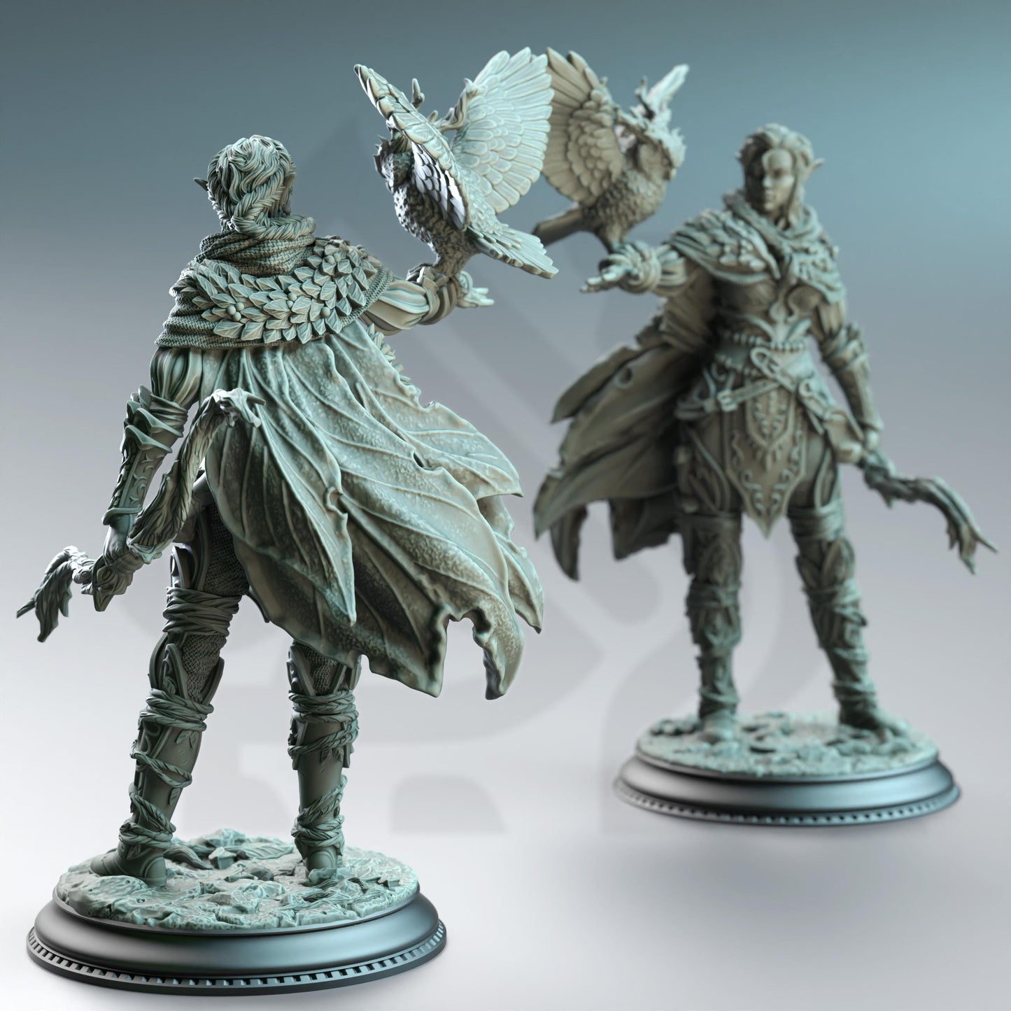 Jesmira the Jaded - Feywalker Ranger (Medium) | DM Stash | A Fey Court | Owl, Druid, Elf, Elves, Owl, Woman, Female, Half-Elf, Staff, Cleric