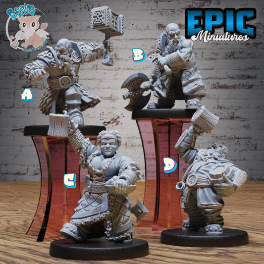 Male/Female Dwarf Bundle (Medium) | Premium DnD Minis High Quality Resin | Fantasy Dwarf Ale, Hammer, Drinking, Tavern Keeper, Bar Maid