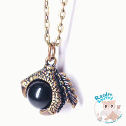 Dragon Foot Necklace | Premium Quality Dragon Foot Holding Orb Necklace | Medium 18 Inch Length | Dungeons and Dragons, DnD, Fantasy Jewelry