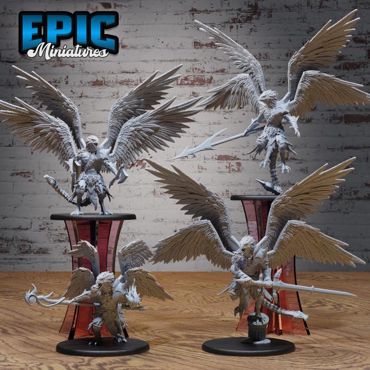 Aarakocra Hero Bundle | Premium DnD Minis with High Quality Resin | Fantasy Bird | Wings, Beak, Kenku, Eisfuura, Fighter, Mage, Wizard