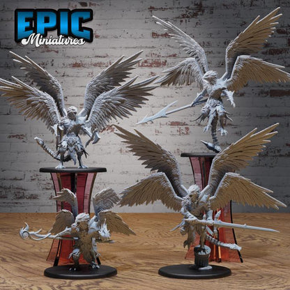 Aarakocra Hero Bundle | Premium DnD Minis with High Quality Resin | Fantasy Bird | Wings, Beak, Kenku, Eisfuura, Fighter, Mage, Wizard