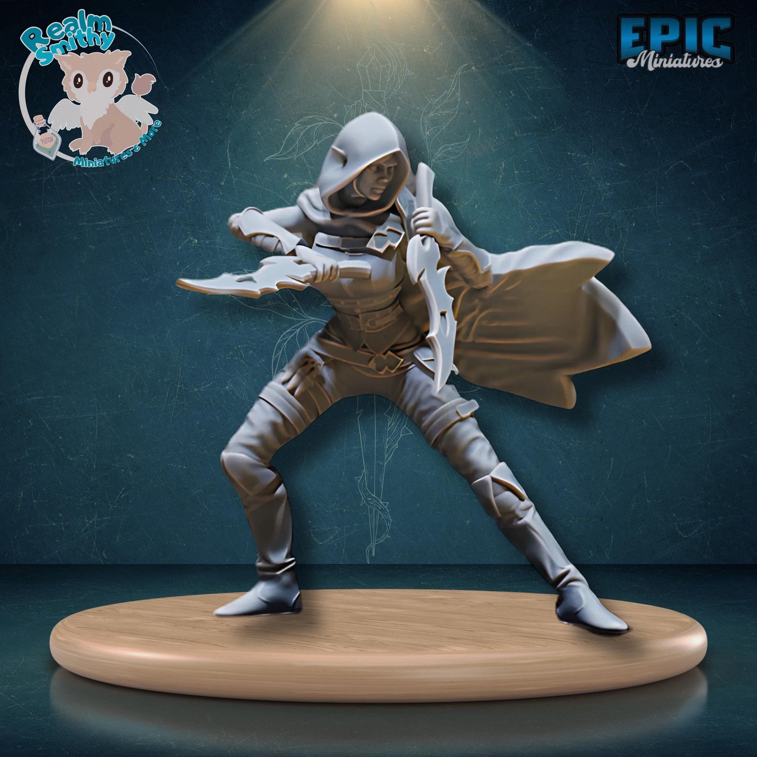 Female Elf Rogue | Premium DnD Minis High Quality Resin | Fantasy Half-Elf, Dagger, Daggers, Druid, Sneak, Bundle, Hero, Crouch