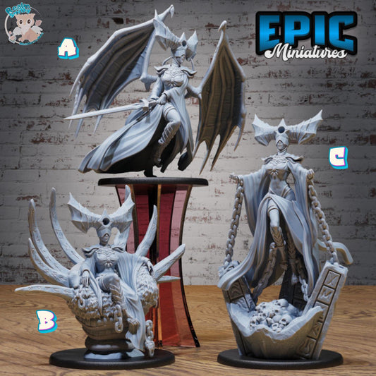 Cult Goddess Bundle (Large) | Premium DnD Minis | High Quality Resin Miniature | Fantasy, Hell, Infernal, Demon, Chains, Throne, Nurse