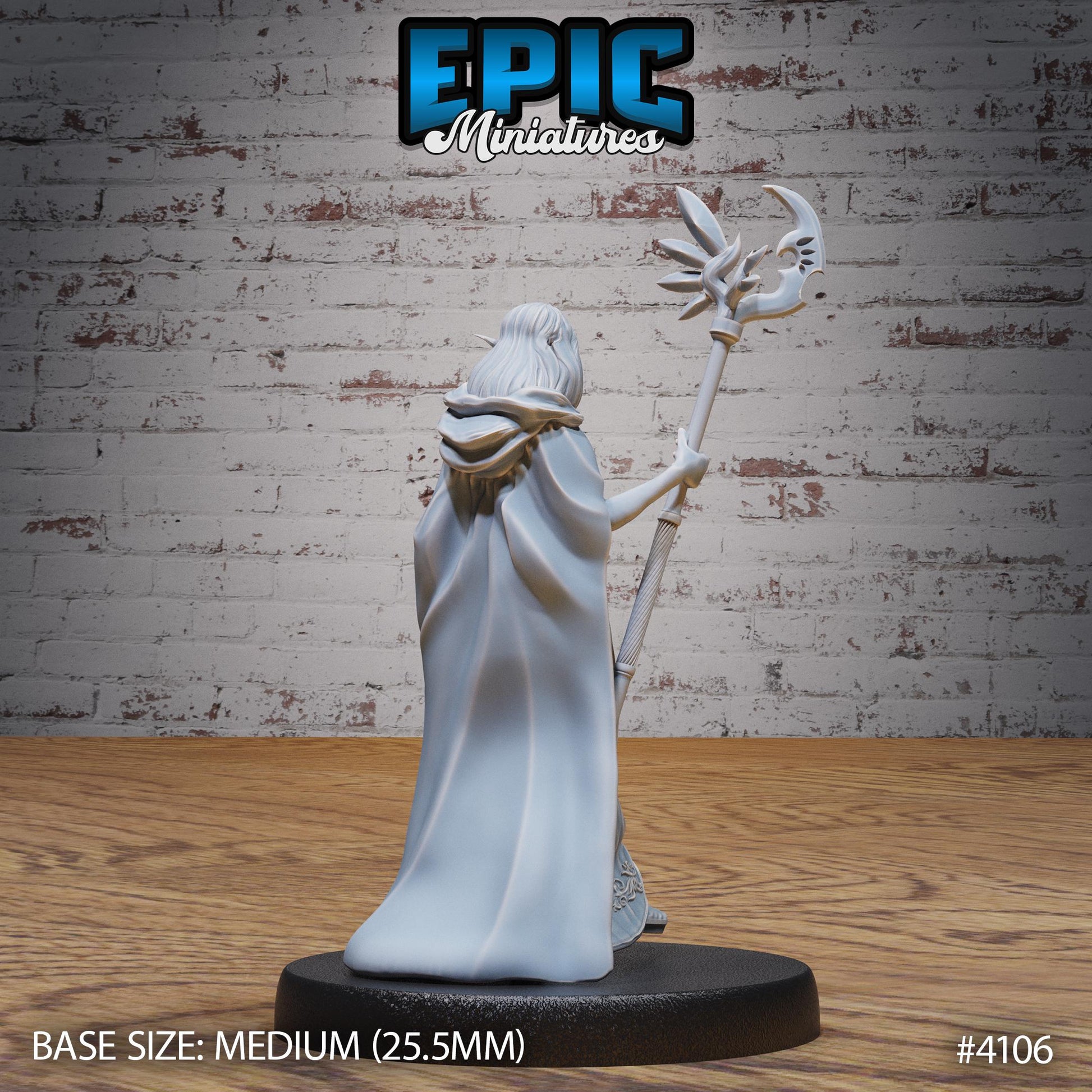Female Elf Queen (Medium) | Premium DnD Minis | High Quality Resin Miniature | Human, Half-Elf, Drow, Beautiful, Sexy Woman, Magic Staff