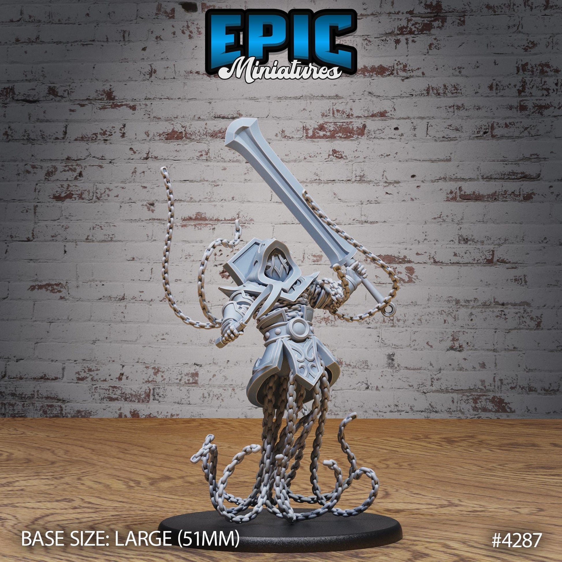 Chain Golem Bundle (Large) | Premium DnD Minis High Quality Resin Miniature | Fantasy, Hell, Chains, Demon, Enemy, Sword, Attack, Beast