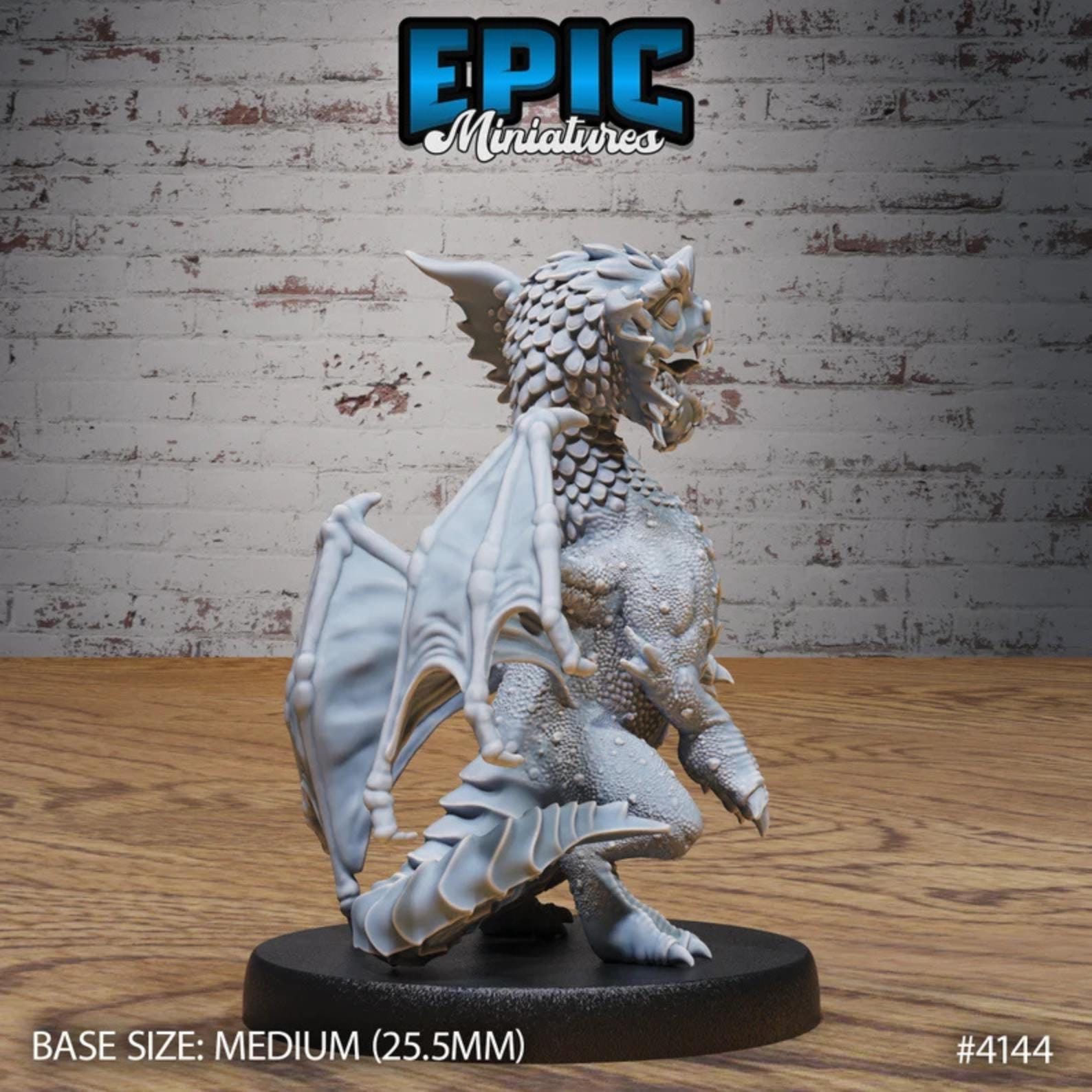 Blue Dragon Wyrmling Miniature (Medium) | Premium DnD Minis | High Quality Resin | Wyvern Mini, Beast, Medium, Cute, Stretching, Wyrm
