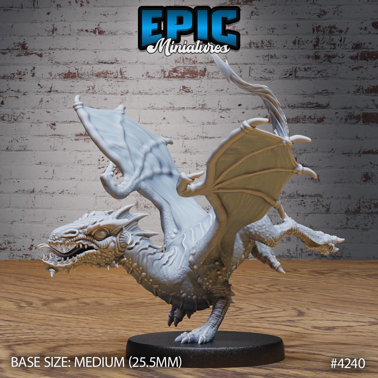 Black Dragon Wyrmling (Medium) | Premium DnD Minis | High Quality Resin | Wyvern Mini, Beast, Medium, Cute, Stretching, Dragon, Baby Infant