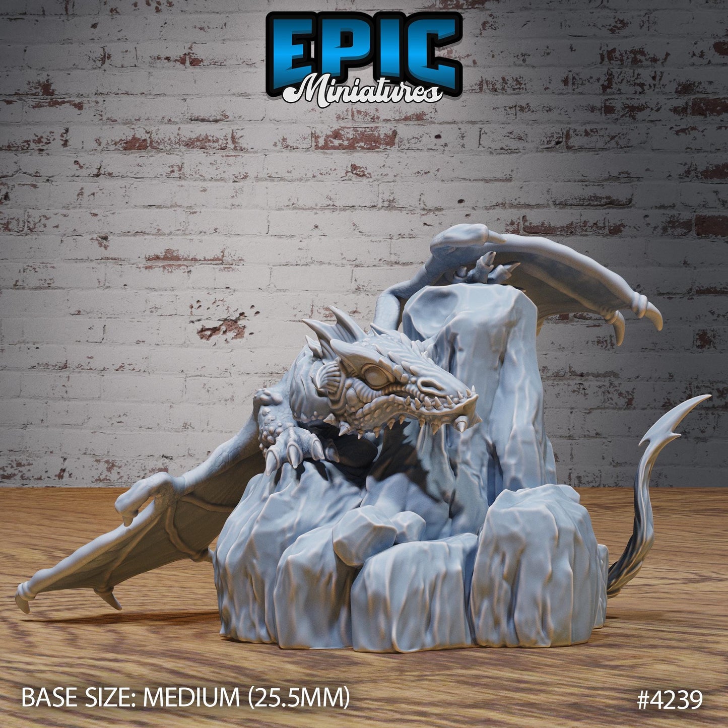 Black Dragon Wyrmling (Medium) | Premium DnD Minis | High Quality Resin | Wyvern Mini, Beast, Medium, Cute, Stretching, Dragon, Baby Infant