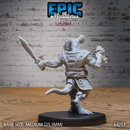 Sewer Rat Tribe Bundle A (Medium) | Premium DnD Minis | High Quality Resin | Fantasy Rats, Bard, Wizard, Cleric, Drunk, Enemy, Beast