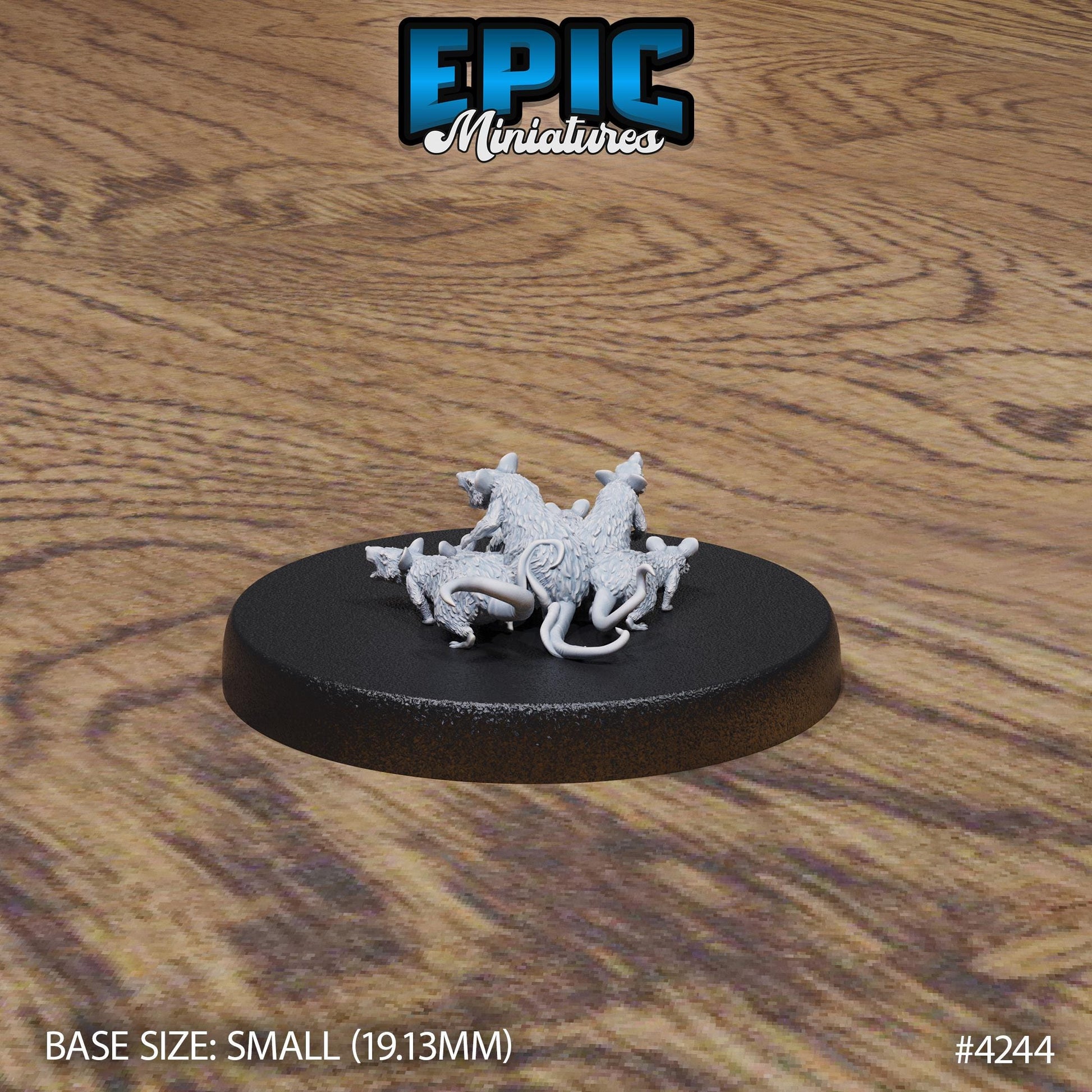 Sewer Rat Swarms | Premium DnD Miniatures High Quality Resin | Fantasy, Enemies, Beast, Small, Medium, Rats, Sewer, Swarm, Mice, Mouse
