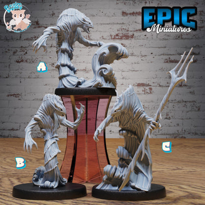 Water Elemental Bundle (Medium) | Premium DnD Minis | High Quality Resin Miniature | Waves, Beast, Trident, Dungeons and Dragons
