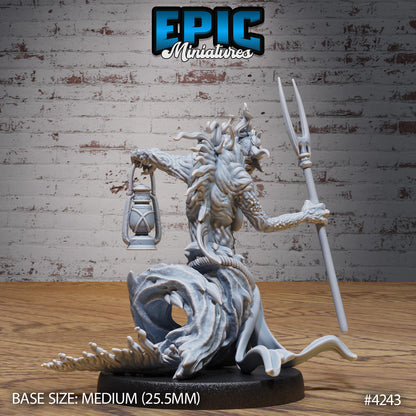 Sewer Hag (Medium) | Premium DnD Minis | High Quality Resin Miniature | Hags, Beast, Witch, Gross, Saggy, Lamp, Spear, Green Sea Water Hag