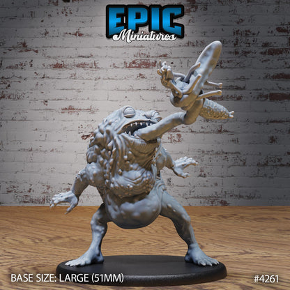 Sewer Toad Miniature (Medium) | Premium DnD Minis | High Quality Resin | Beast, Large, Arms, Frog, Tongue, Bayou, Gross, Eat, Sag, Swamp