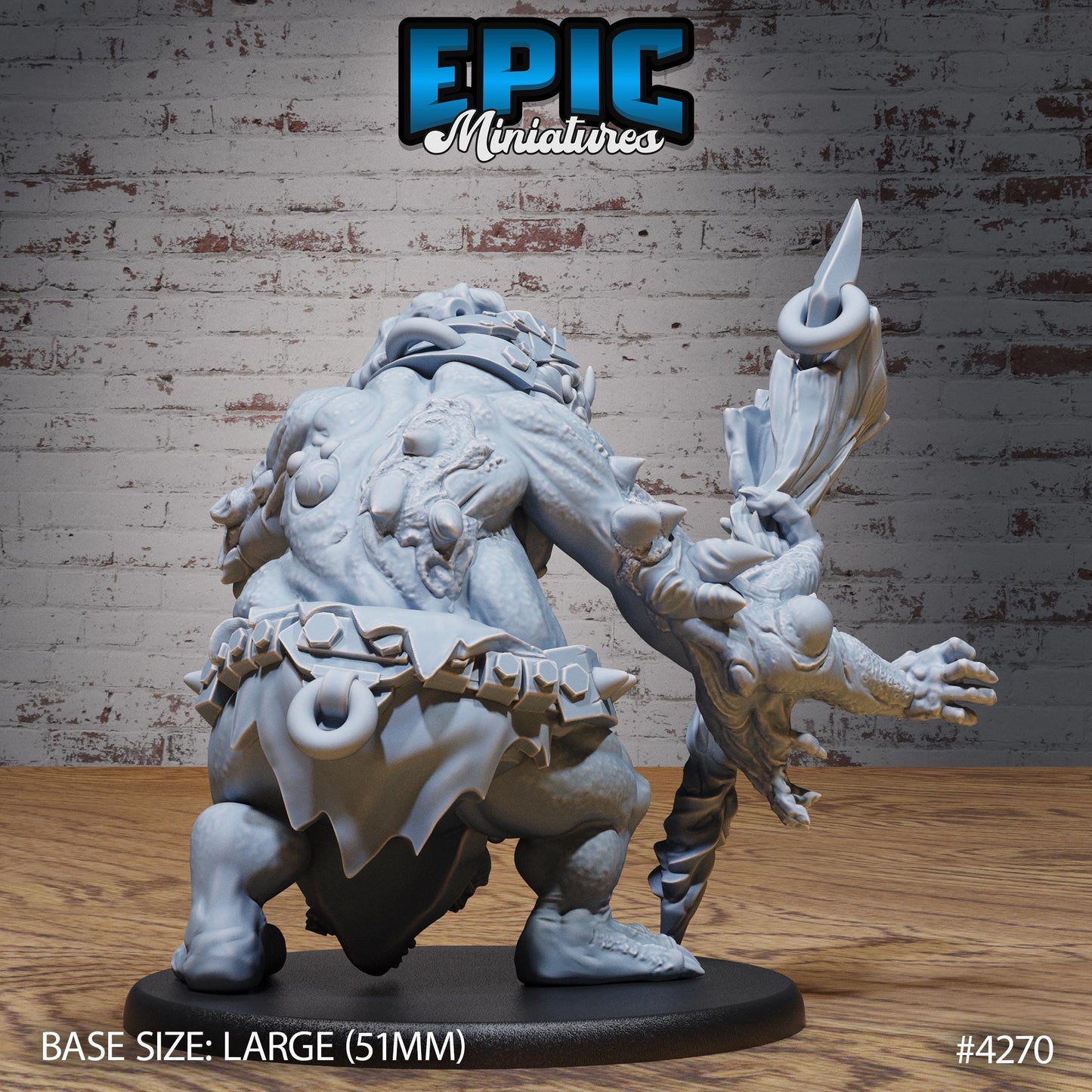 Troll Mutant (Large) Bundle | Premium DnD Minis | High Quality Resin Miniature | Fantasy, Axe, Chains, Confused, Dumb, Beast