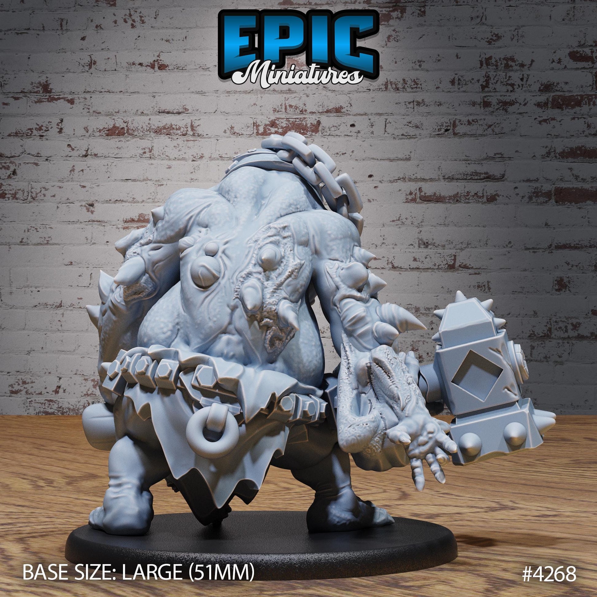 Troll Mutant (Large) Bundle | Premium DnD Minis | High Quality Resin Miniature | Fantasy, Axe, Chains, Confused, Dumb, Beast
