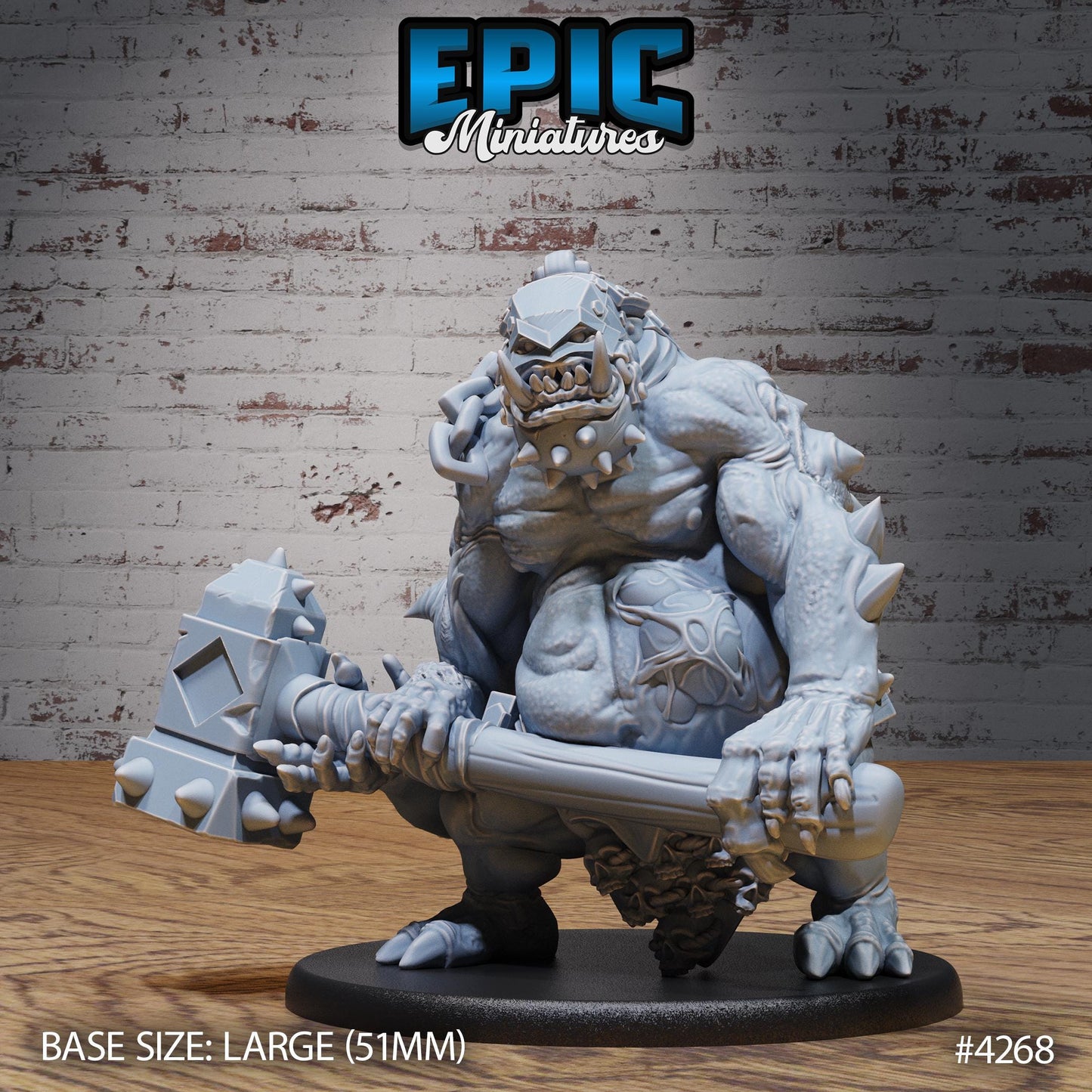 Troll Mutant (Large) Bundle | Premium DnD Minis | High Quality Resin Miniature | Fantasy, Axe, Chains, Confused, Dumb, Beast