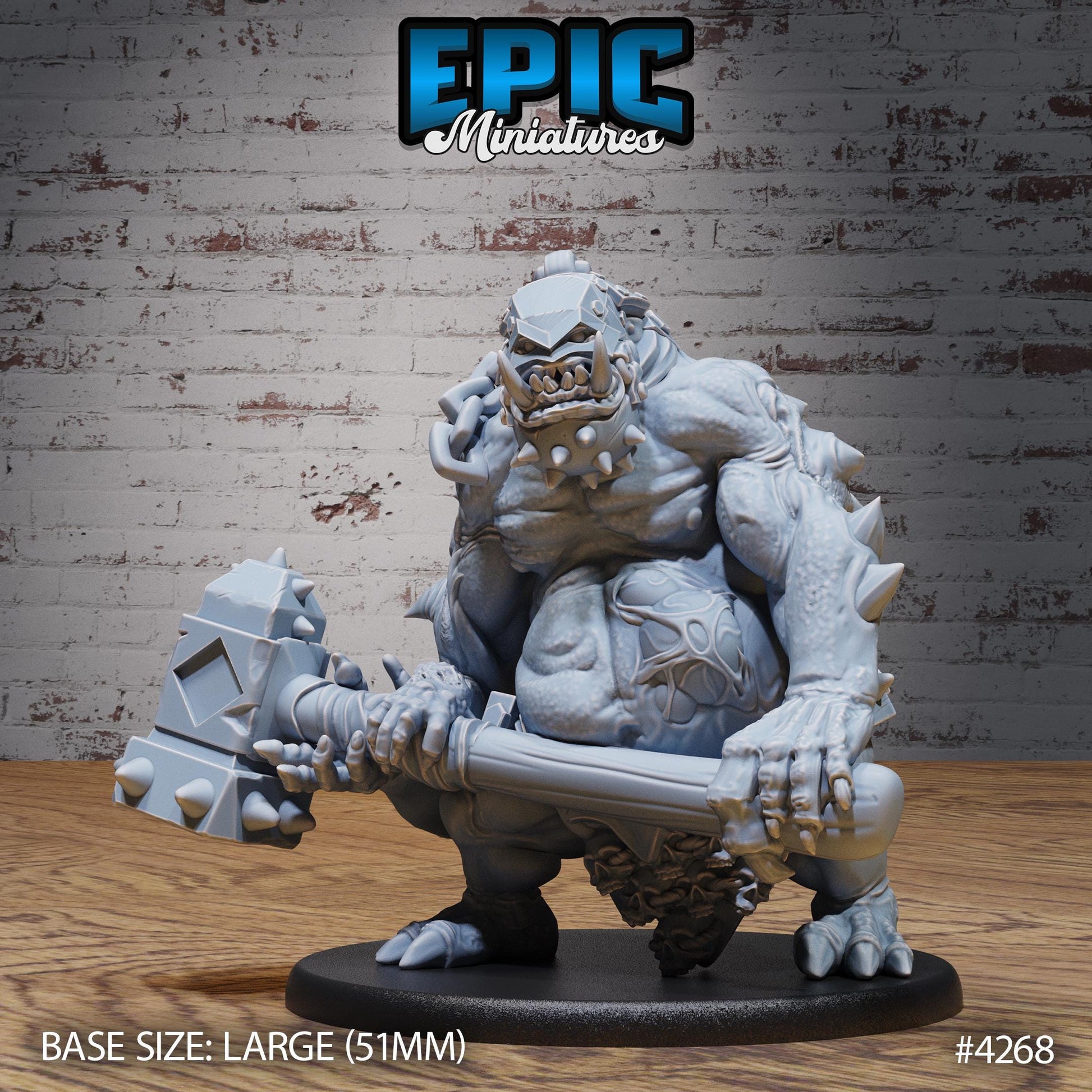 Troll Mutant (Large) Bundle | Premium DnD Minis | High Quality Resin Miniature | Fantasy, Axe, Chains, Confused, Dumb, Beast