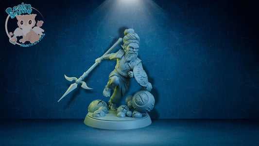 Halfling Chaos Knight, Halfling Chaos Knight | TPK Lab Miniatures | Fantasy Gnome with Spear Miniature | Fighter