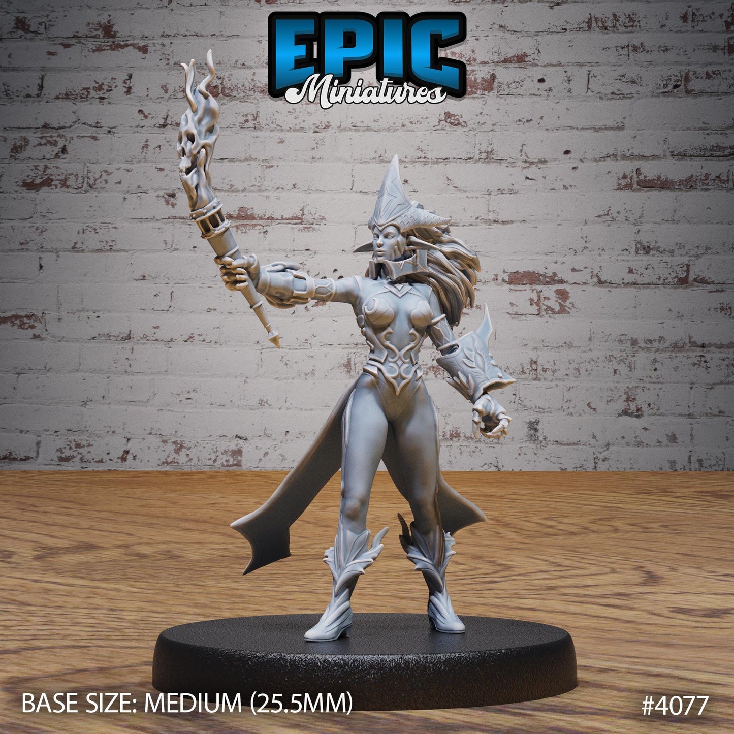 Fire Genasi Female (Medium) | Premium DnD Minis High Quality Resin | Fantasy, Torch Gun, Run, Flame, Pathfinder, Elemental, Artificer Pistol