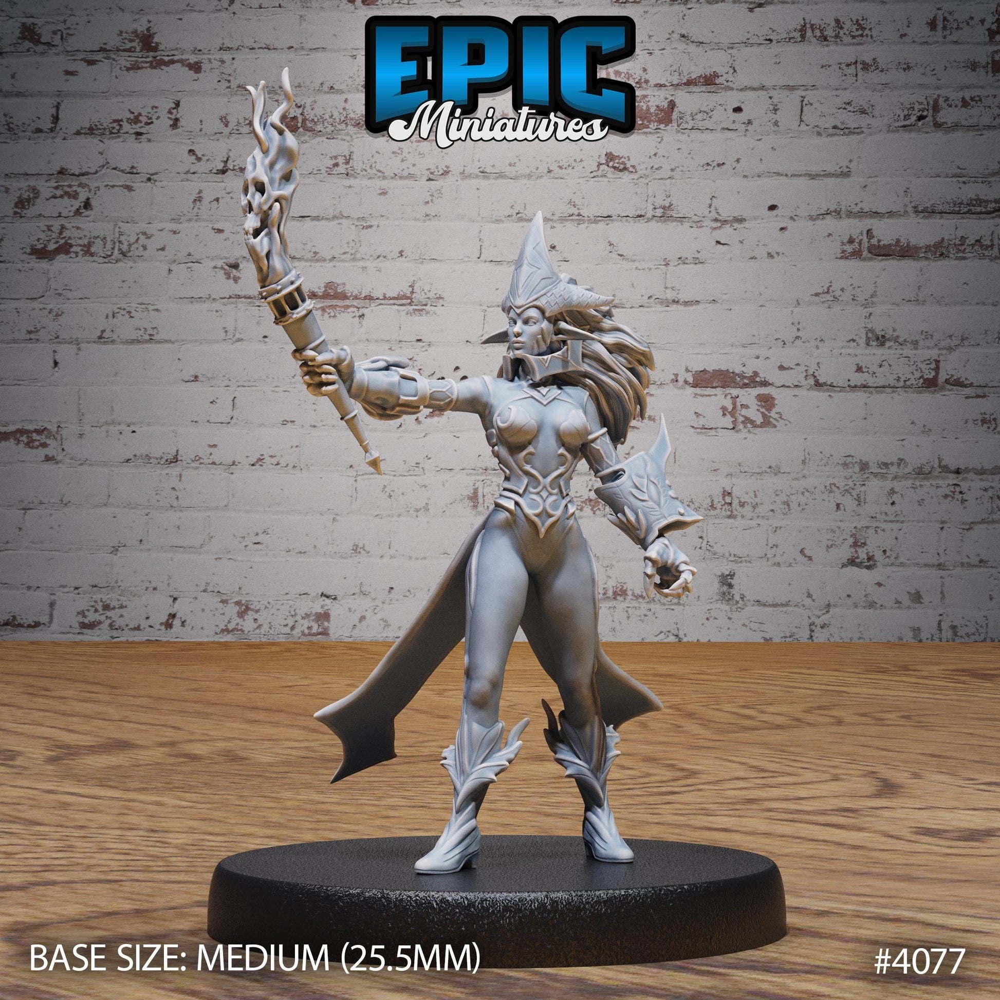 Fire Genasi Female (Medium) | Premium DnD Minis High Quality Resin | Fantasy, Torch Gun, Run, Flame, Pathfinder, Elemental, Artificer Pistol