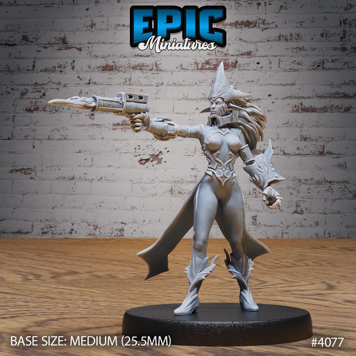 Fire Genasi Female (Medium) | Premium DnD Minis High Quality Resin | Fantasy, Torch Gun, Run, Flame, Pathfinder, Elemental, Artificer Pistol