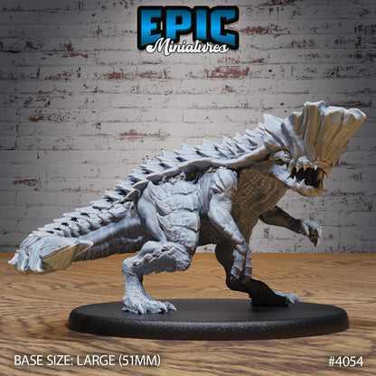Rockhead Dinosaur (Large) | Premium DnD Minis | High Quality Resin | T-Rex, Roar, Rock, Wave, Water, Lizard, Encounter, Beast