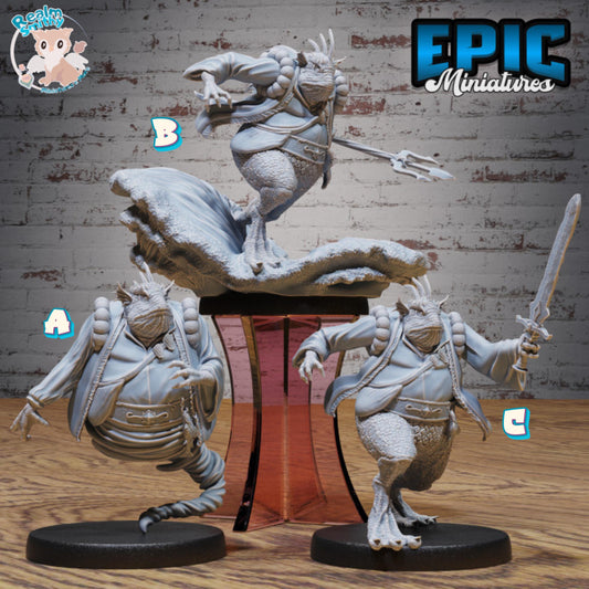 Marid Classic Miniature (Medium) | Premium DnD Minis High Quality Resin | Fantasy | Frog Genie Elemental Grung Water Toad Bull Amphibian