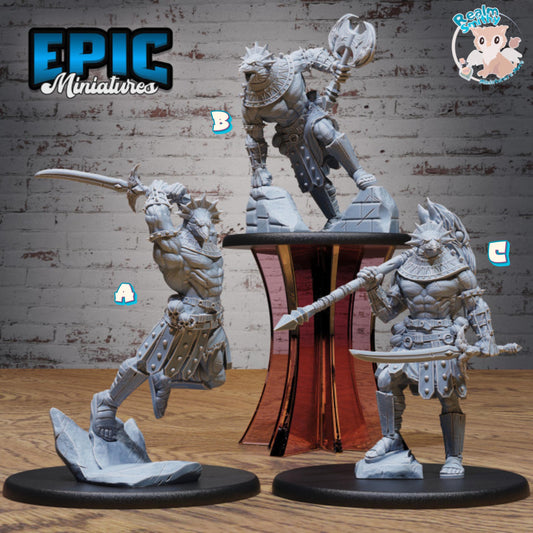 Horus Avatar Miniature (Large) | Premium DnD Minis | High Quality Resin | Beast, Attack, Chase Lunge, Axe, Aarakocra, Egyptian