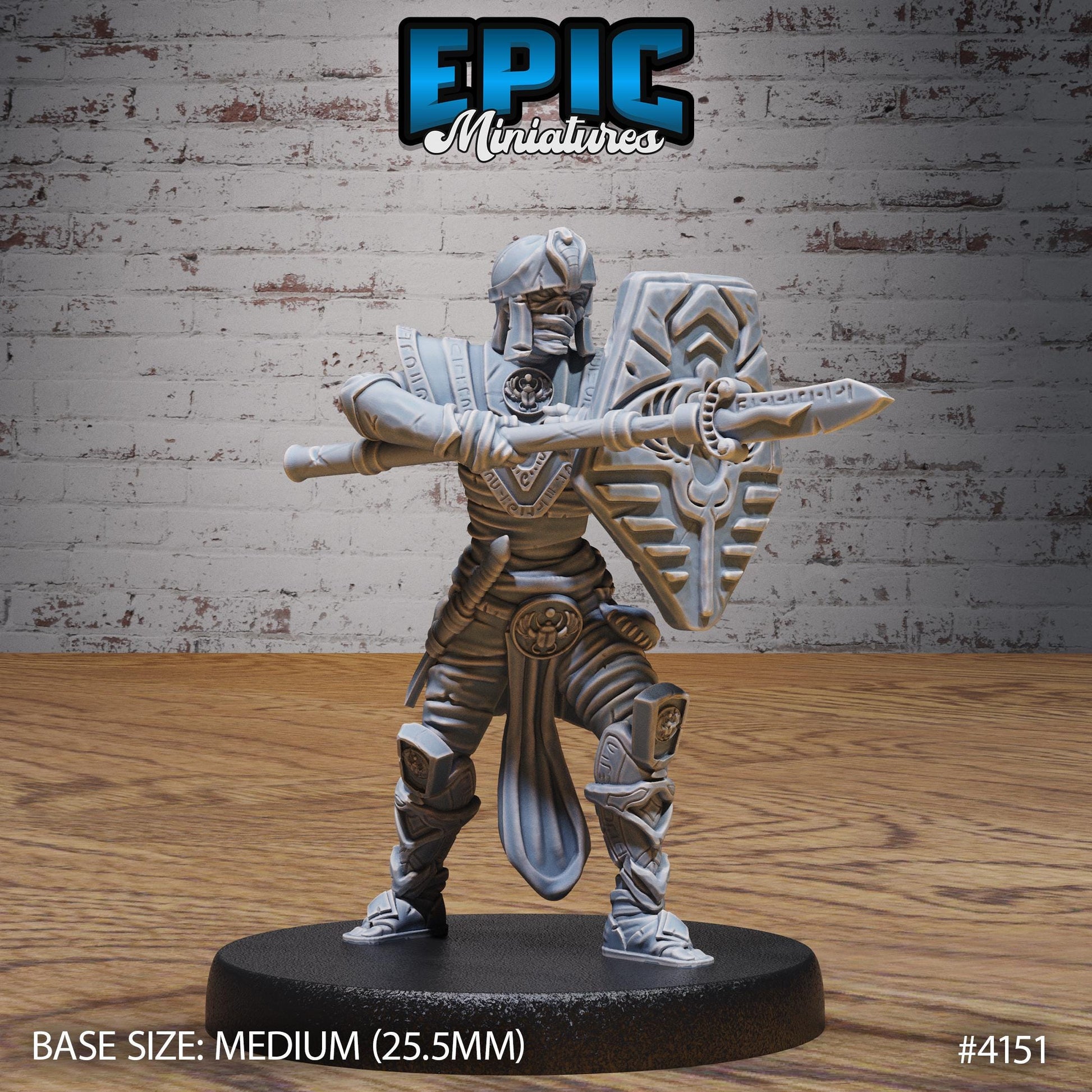 Mummy Warrior Miniatures B (Medium) | Premium DnD Minis High Quality Resin | Fantasy, Mummy, Skeleton, Undead, Anubis, Egyptian