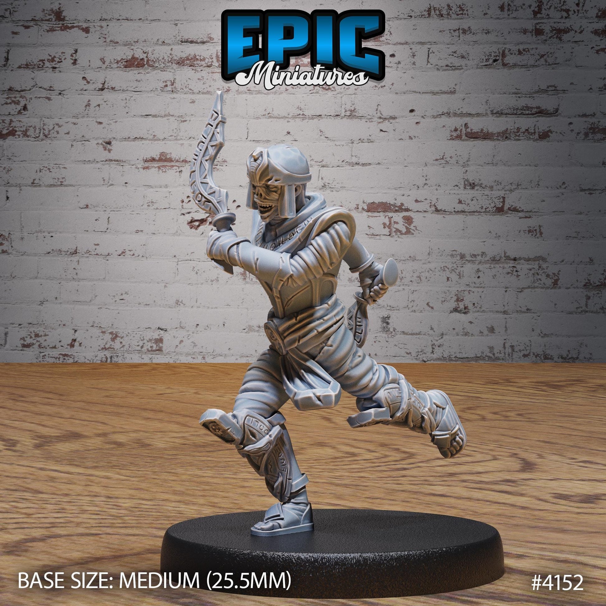 Mummy Warrior Miniatures B (Medium) | Premium DnD Minis High Quality Resin | Fantasy, Mummy, Skeleton, Undead, Anubis, Egyptian