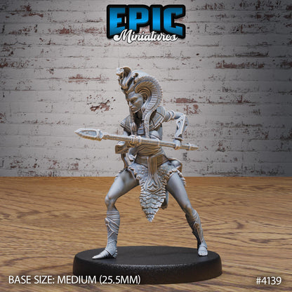 Female Cleopatra Royal Guard Miniature (Medium) | Premium DnD Minis High Quality Resin | Fantasy, Mummy, Snake, Desert, Pyramid