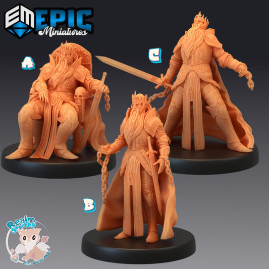 Revenant King Set / Undead Leader / Chained Ghost Monarch | Premium DnD Minis with High Quality Resin |