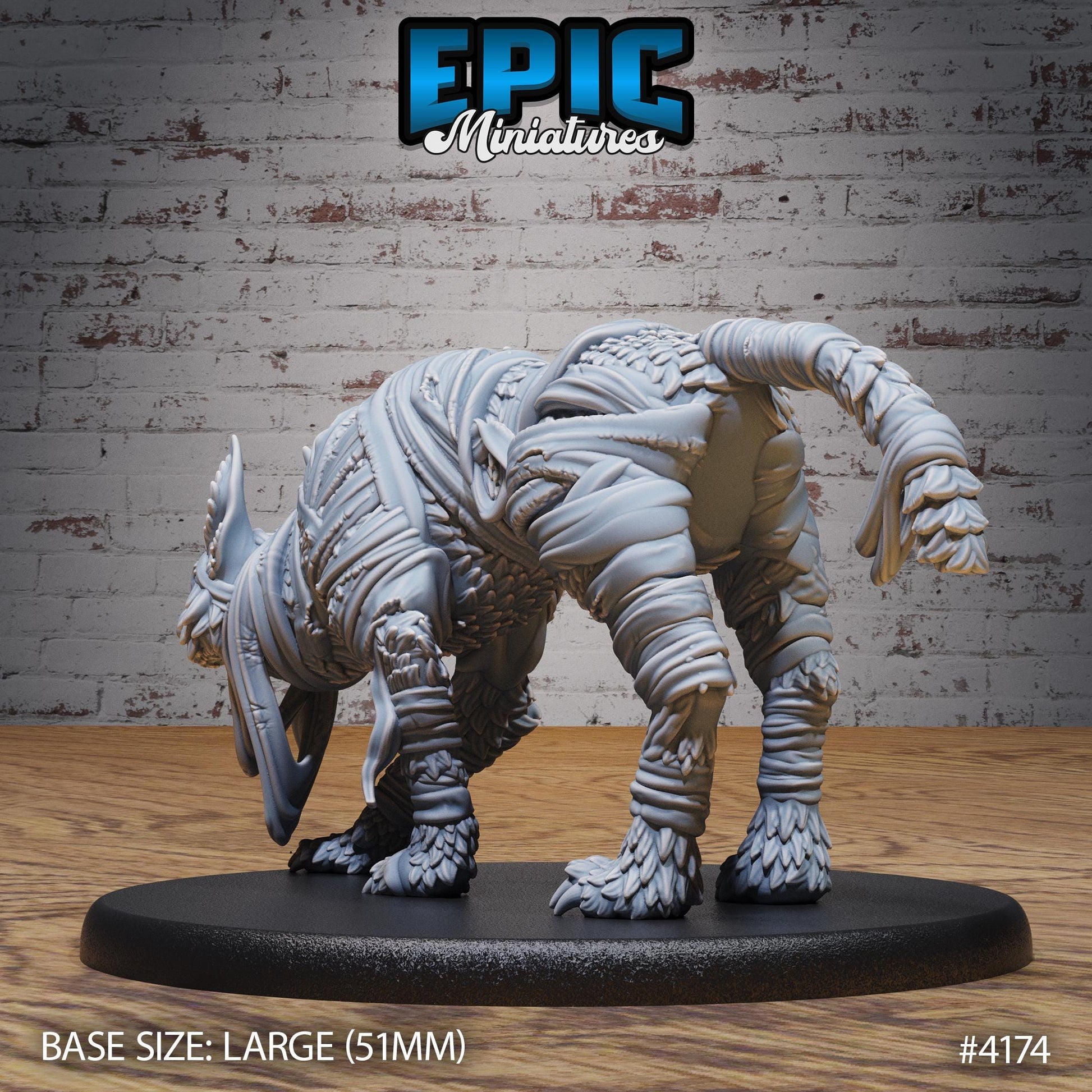 Lynx Mummy Miniature (Large) | Premium DnD Minis High Quality Resin | Beast, Anubis, Desert, Lion, Sphinx Pyramid Enemy, Pounce, Mummified