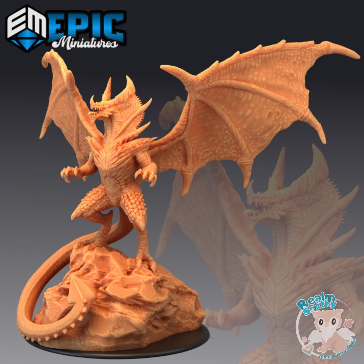 Cobra Dragon Mini (Gargantuan Plus) | Premium DnD Miniatures with High Quality Resin | DnD Monster, Rock, Wings, Wyvern, Beast, Massive