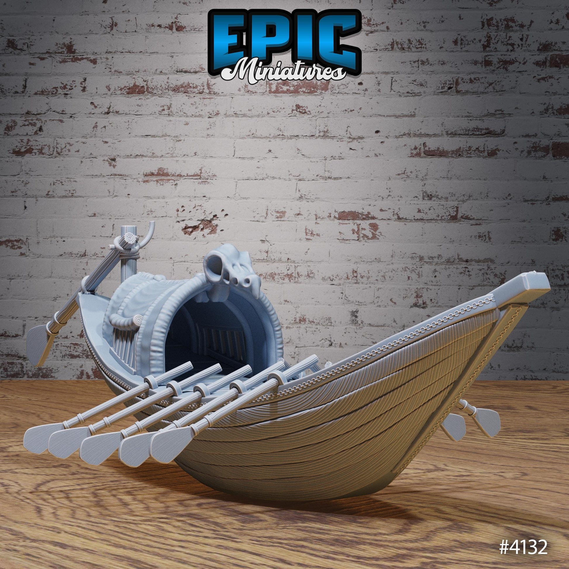 Ancient Egyptian River Boats Miniature | Premium DnD Minis High Quality Resin | Straw Boat, Paddles, Oar, Cruise, Jungle Desert, Egypt