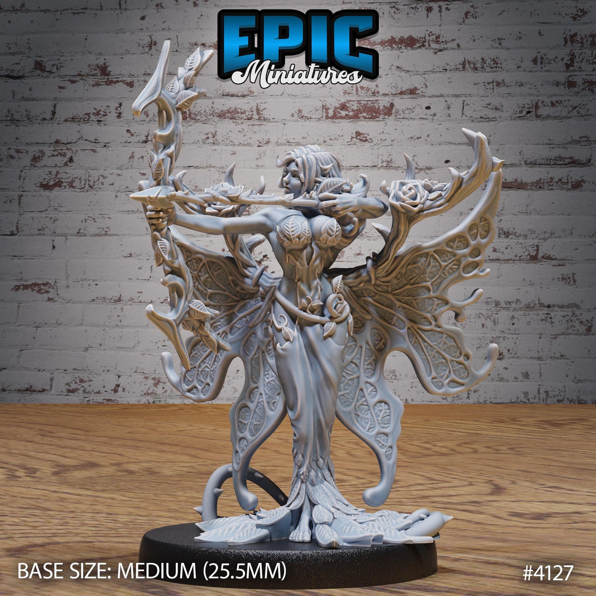 Rose Fairy (Medium) | Premium DnD Minis | High Quality Resin Miniature | Fantasy, Flowers, Vines, Female, Woman Breasts, Flower, Beautiful