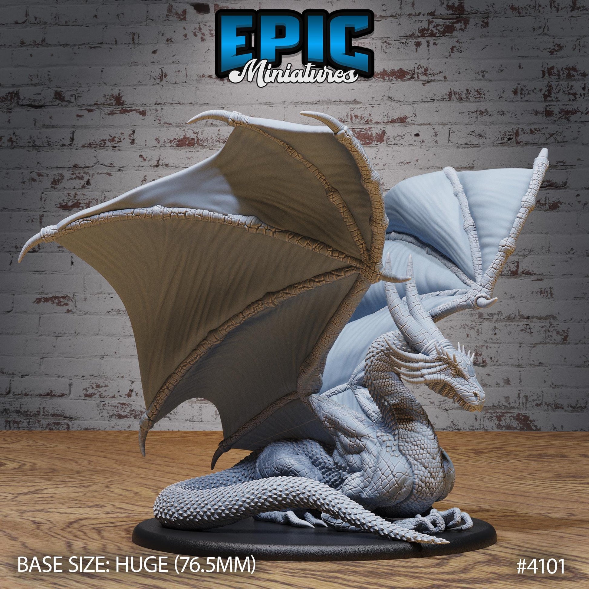 Storm Dragon Miniature (Huge) | Premium DnD Miniatures | High Quality Resin | Wyrm, Wyvern Wings, Lightning, Resting, Attacking, Massive