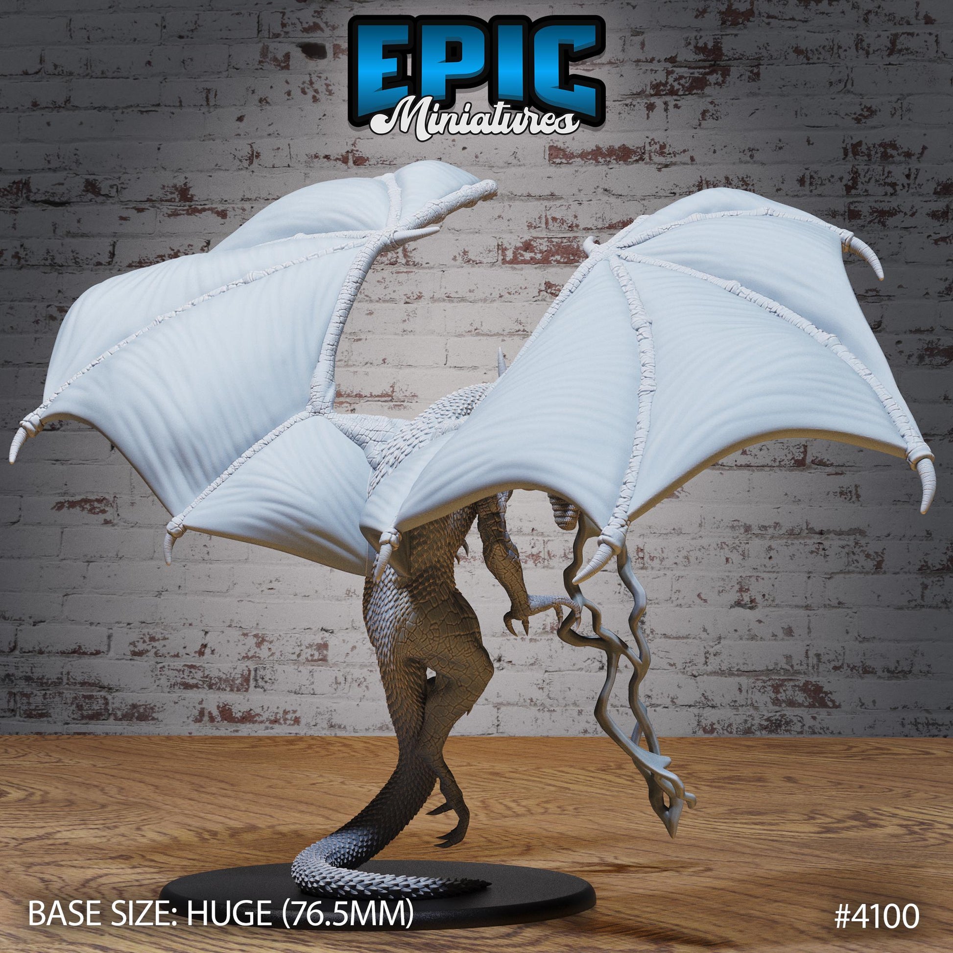 Storm Dragon Miniature (Huge) | Premium DnD Miniatures | High Quality Resin | Wyrm, Wyvern Wings, Lightning, Resting, Attacking, Massive