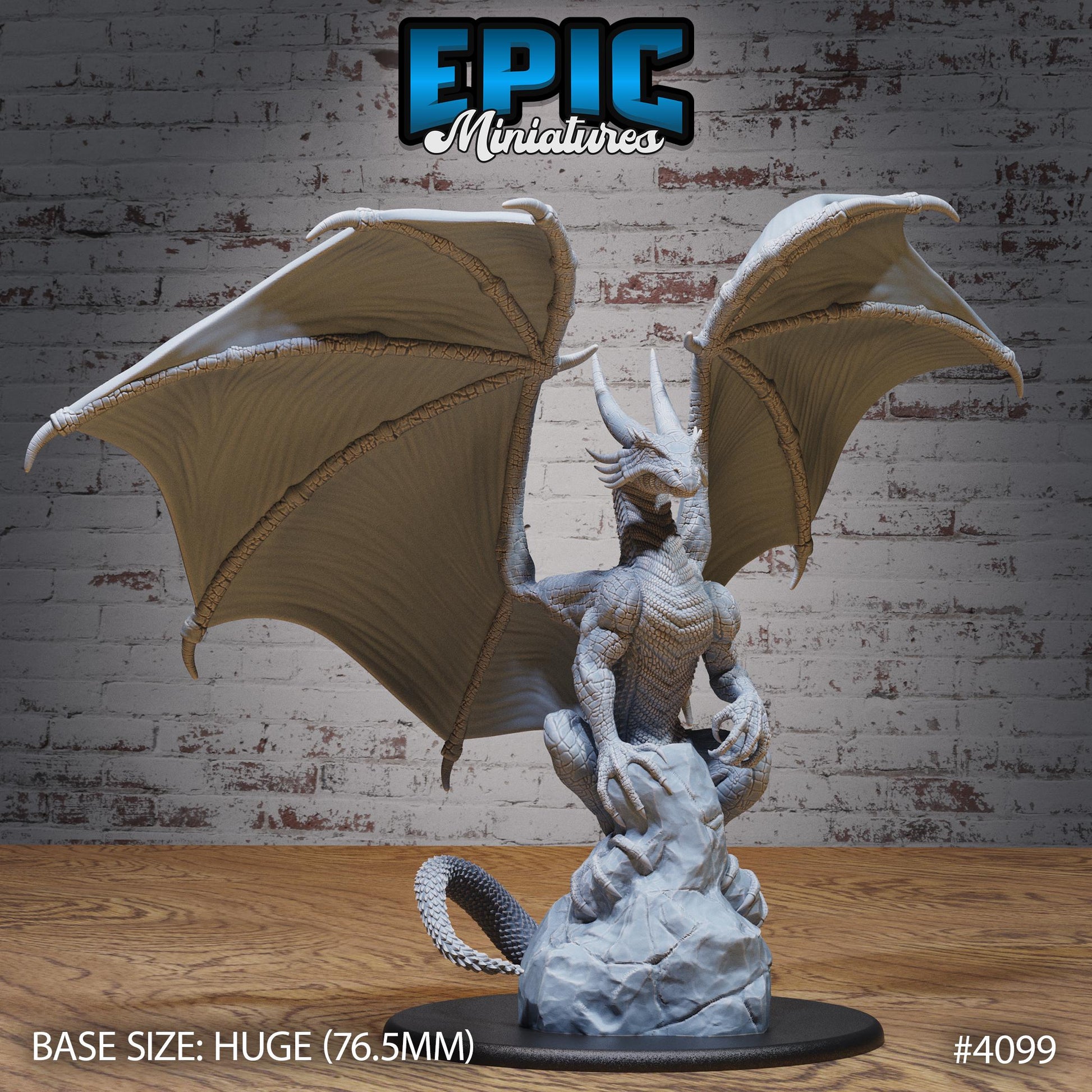 Storm Dragon Miniature (Huge) | Premium DnD Miniatures | High Quality Resin | Wyrm, Wyvern Wings, Lightning, Resting, Attacking, Massive
