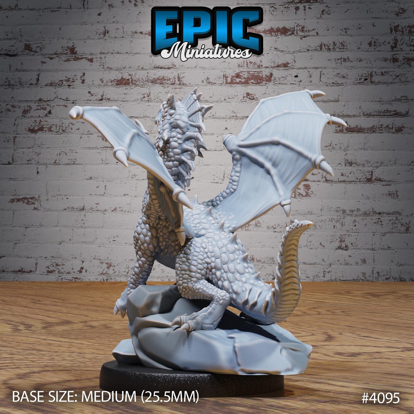 Green Dragon Wyrmling Miniature (Medium) | Premium DnD Minis High Quality Resin | Fantasy | Baby, Adorable, Cute, Eating Wyvern, Dragonling