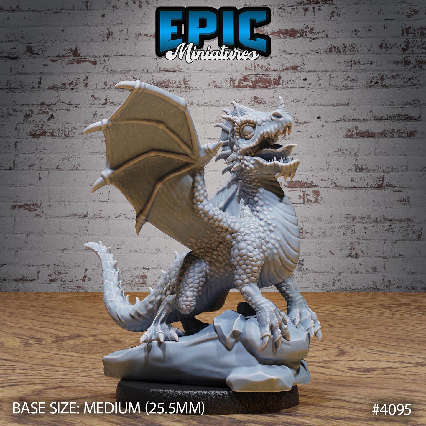 Green Dragon Wyrmling Miniature (Medium) | Premium DnD Minis High Quality Resin | Fantasy | Baby, Adorable, Cute, Eating Wyvern, Dragonling