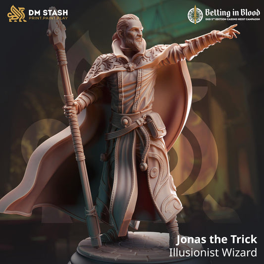 Jonas the Male Wizard (Medium) | 32mm Hero Scale | Premium DnD Miniature High Quality Resin | DM Stash