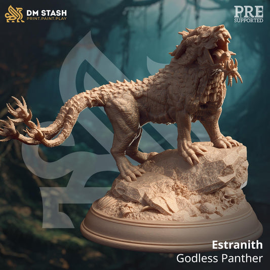 Estranith - Godless Panther (Large) | 32mm Hero Scale | Premium DnD Miniature High Quality Resin | DM Stash