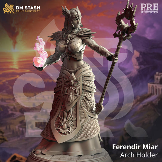 Ferendir Miar - Arch Holder (Medium) | 32mm Hero Scale | Premium DnD Miniature High Quality Resin | DM Stash